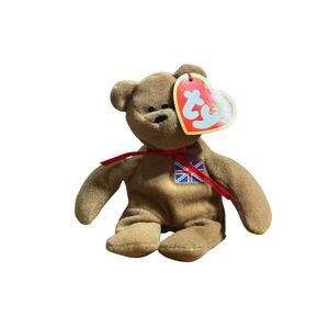 Ty Vintage Teenie Beanie Baby Britannia the Bear British Flag Plush Toy